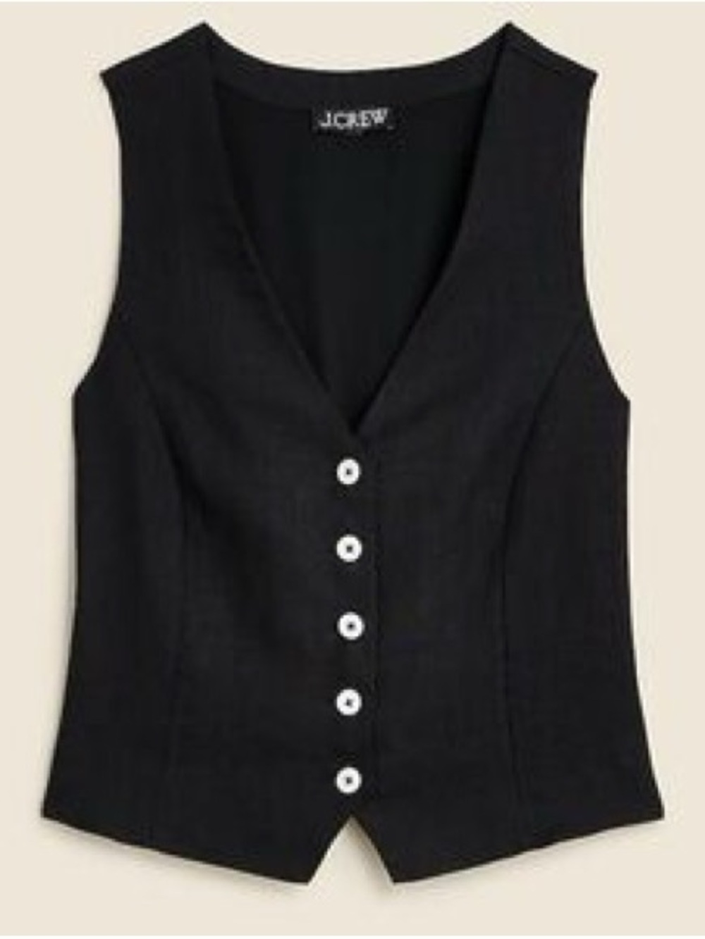 J. CREW Linen Black Women's Button-Front Vest Small - Picture 6 of 13